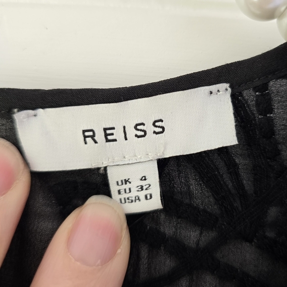 NWT Reiss Rosie Lace Top in Black 0 - Picture 8 of 12